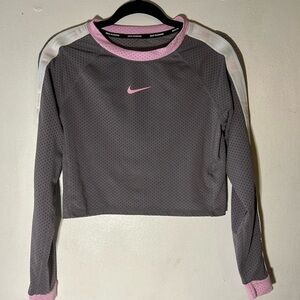 Nike Running Mesh Cropped Long Sleeve Size XS